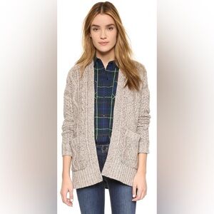Madewell Marled Panelstitch Open Front Cardigan
